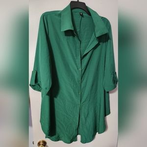 Green collar dress